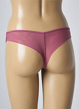 Tanga effet matière satinée rose SIMONE PERELE femme