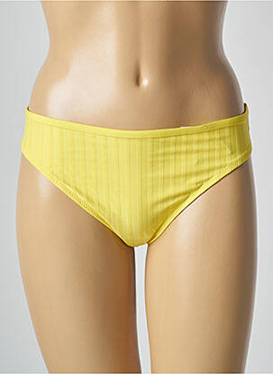 Bas de maillot de bain tissage satiné culotte jaune CHERRY BEACH femme