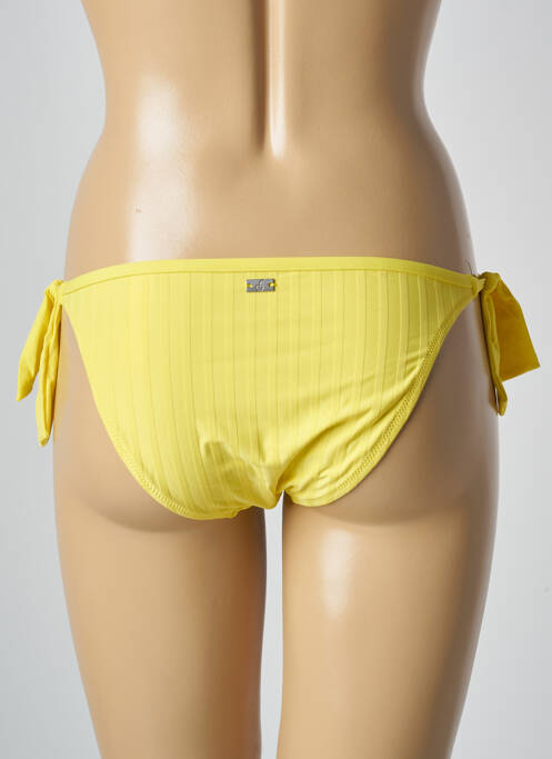 Bas de maillot de bain imprimé rayures bikini jaune CHERRY BEACH femme