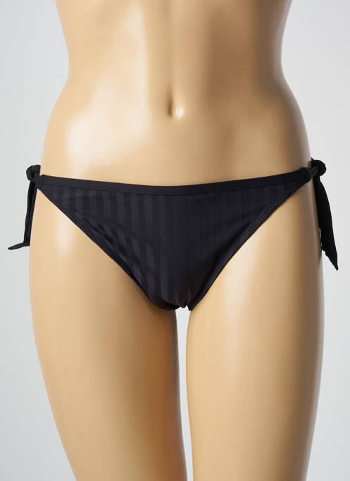 Bas de maillot de bain imprimé rayures bikini noir CHERRY BEACH femme