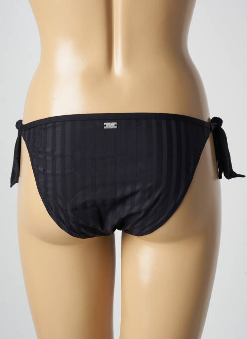 Bas de maillot de bain imprimé rayures bikini noir CHERRY BEACH femme