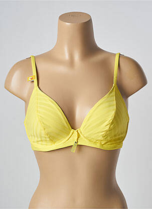 Haut de maillot de bain stretch haut soutien-gorge emboitant jaune CHERRY BEACH femme