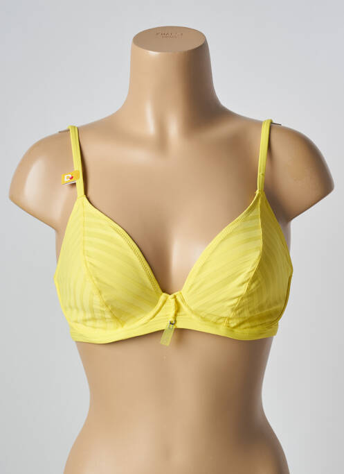 Haut de maillot de bain stretch haut soutien-gorge emboitant jaune CHERRY BEACH femme