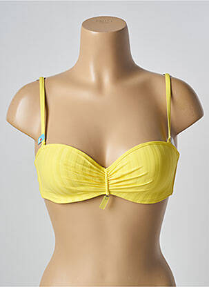 Haut de maillot de bain stretch haut soutien-gorge moulé jaune CHERRY BEACH femme