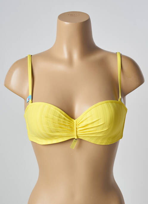 Haut de maillot de bain stretch haut soutien-gorge moulé jaune CHERRY BEACH femme