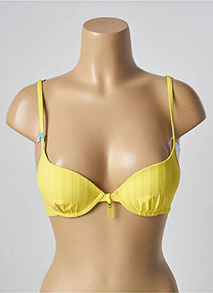 Haut de maillot de bain stretch haut soutien-gorge push-up jaune CHERRY BEACH femme