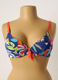 Haut de maillot de bain stretch haut soutien-gorge emboitant bleu CHERRY BEACH femme