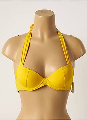 Haut de maillot de bain stretch haut soutien-gorge moulé jaune AUBADE femme