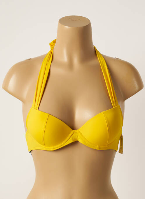 Haut de maillot de bain stretch haut soutien-gorge moulé jaune AUBADE femme