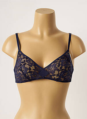 Soutien-gorge effet matière satinée haut triangles bleu SIMONE PERELE femme