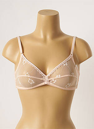 Soutien-gorge effet matière satinée haut triangles rose SIMONE PERELE femme