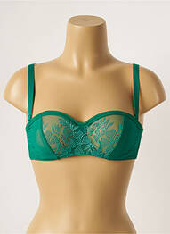 Soutien-gorge effet matière satinée haut bandeau vert SIMONE PERELE femme
