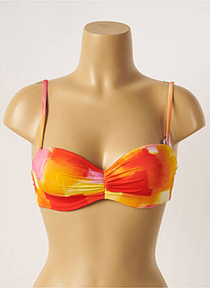 Haut de maillot de bain stretch haut soutien-gorge balconnet orange CHERRY BEACH femme