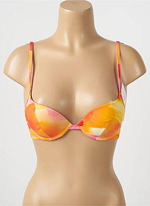 Haut de maillot de bain stretch haut soutien-gorge push-up orange CHERRY BEACH femme
