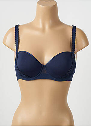 Soutien-gorge effet matière satinée haut soutien-gorge moulé bleu SIMONE PERELE femme