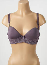 Soutien-gorge effet matière satinée haut soutien-gorge moulé gris SIMONE PERELE femme