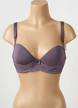 Soutien-gorge effet matière satinée haut soutien-gorge moulé gris SIMONE PERELE femme
