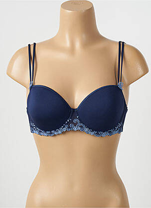 Soutien-gorge effet matière satinée haut soutien-gorge moulé bleu SIMONE PERELE femme