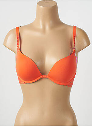 Soutien-gorge effet matière satinée haut soutien-gorge push-up orange SIMONE PERELE femme