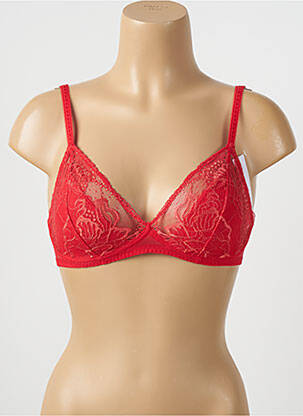Soutien-gorge effet matière satinée sans armature rouge SIMONE PERELE femme