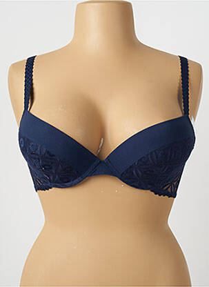 Soutien-gorge effet matière satinée haut soutien-gorge moulé bleu SIMONE PERELE femme