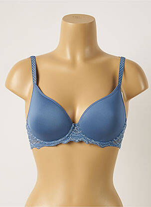 Soutien-gorge effet matière satinée haut soutien-gorge moulé bleu SIMONE PERELE femme