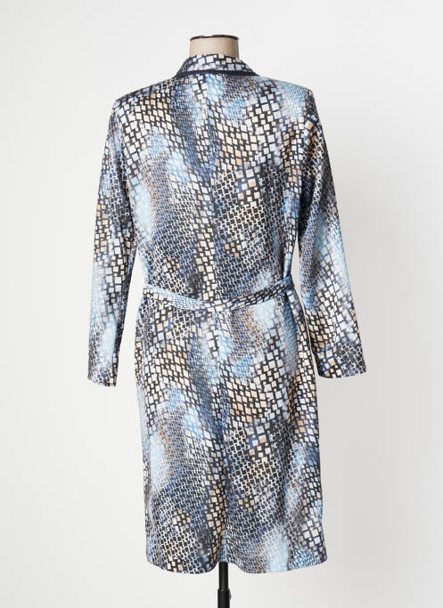 Robe mi-longue imprimé fantaisie manches longues bleu FRANCE RIVOIRE femme