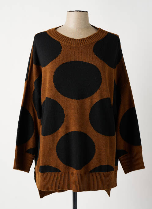 Pull tunique marron L'ATELIER D'ANNA pour femme