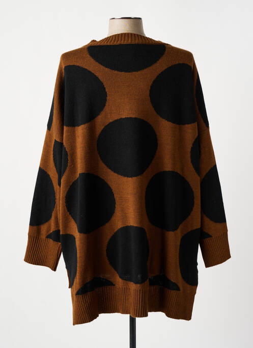 Pull tunique marron L'ATELIER D'ANNA pour femme