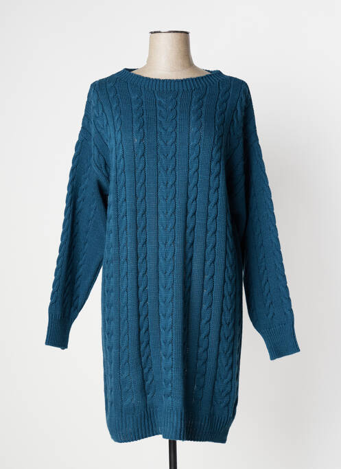 Robe mi-longue bleu QUATRE VINGT JOURS pour femme