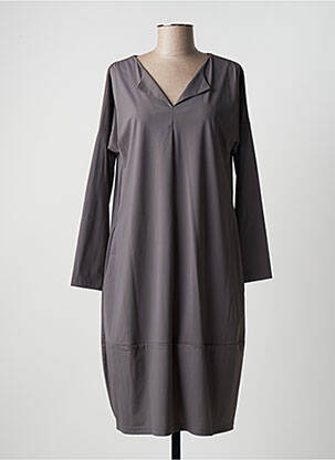 Robe mi-longue manches longues manches longues gris KOKOMARINA femme