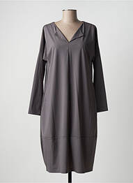 Robe mi-longue manches longues manches longues gris KOKOMARINA femme