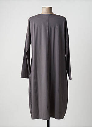 Robe mi-longue manches longues manches longues gris KOKOMARINA femme