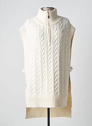 Pull tunique manches courtes beige LOLA CASADEMUNT femme