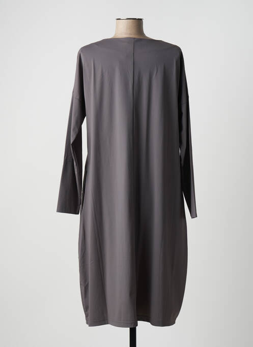 Robe mi-longue manches longues manches longues gris KOKOMARINA femme