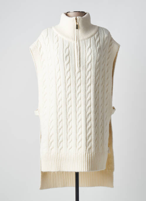 Pull tunique manches courtes beige LOLA CASADEMUNT femme