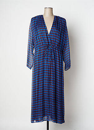 Robe longue manches longues manches longues bleu ROSEANNA femme