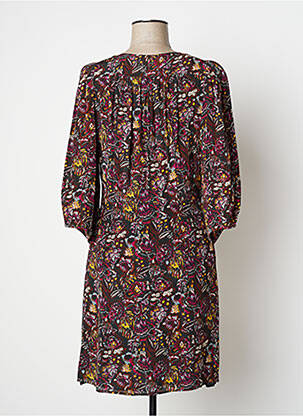 Robe mi-longue imprimé fleurs manches 3/4 vert VANESSA BRUNO femme