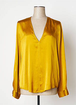 Blouse poignets boutonnés avec fente manches longues jaune FORTE-FORTE femme