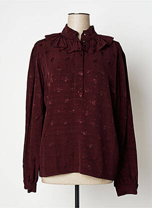 Blouse imprimé fleurs manches longues rouge ROSEANNA femme