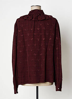 Blouse imprimé fleurs manches longues rouge ROSEANNA femme