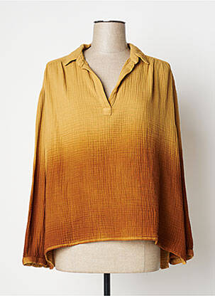 Blouse poignets boutonnés avec fente manches longues beige CHLOÉ STORA femme