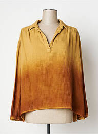 Blouse poignets boutonnés avec fente manches longues beige CHLOÉ STORA femme