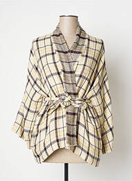 Veste kimono col cache-coeur beige POMANDERE femme