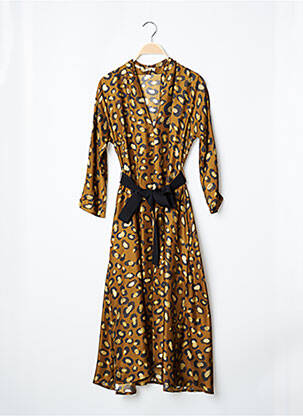 Robe mi-longue manches 3/4 manches 3/4 vert BELLEROSE femme