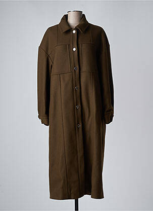 Manteau long coupe droite sans capuche marron ROSEANNA femme