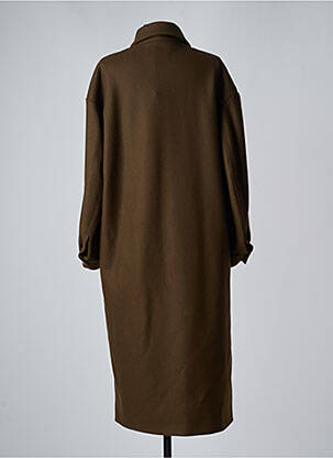 Manteau long coupe droite sans capuche marron ROSEANNA femme