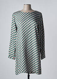 Robe mi-longue imprimé fantaisie manches longues vert ATTIC AND BARN femme