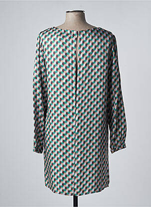 Robe mi-longue imprimé fantaisie manches longues vert ATTIC AND BARN femme