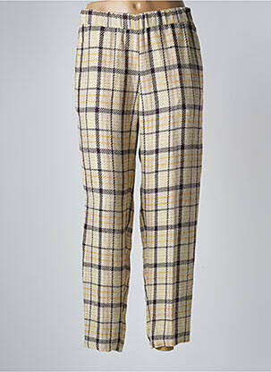 Pantalon droit taille élastique beige POMANDERE femme